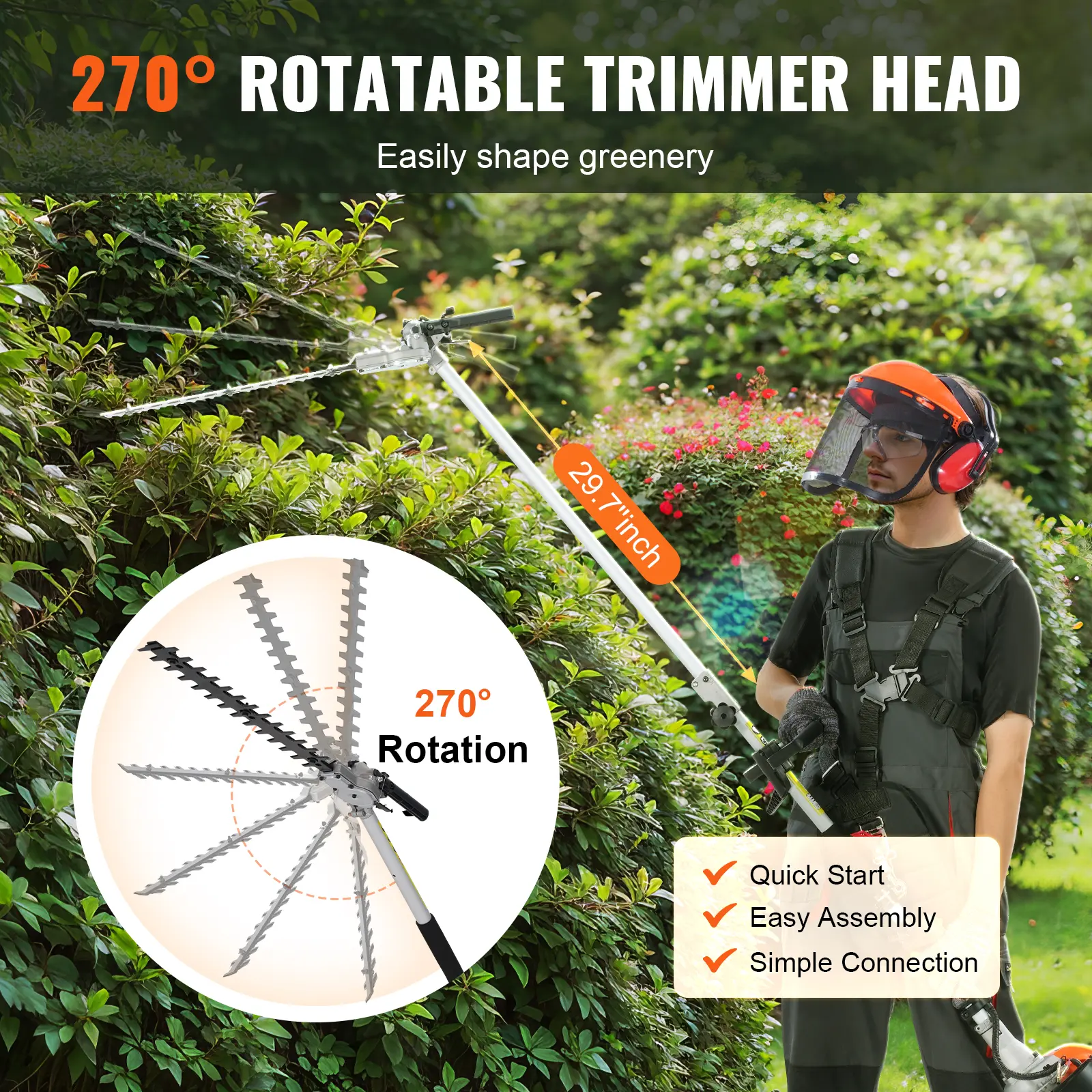 VEVOR Multi-Functional Gas Hedge Trimmer & Lawn Tools