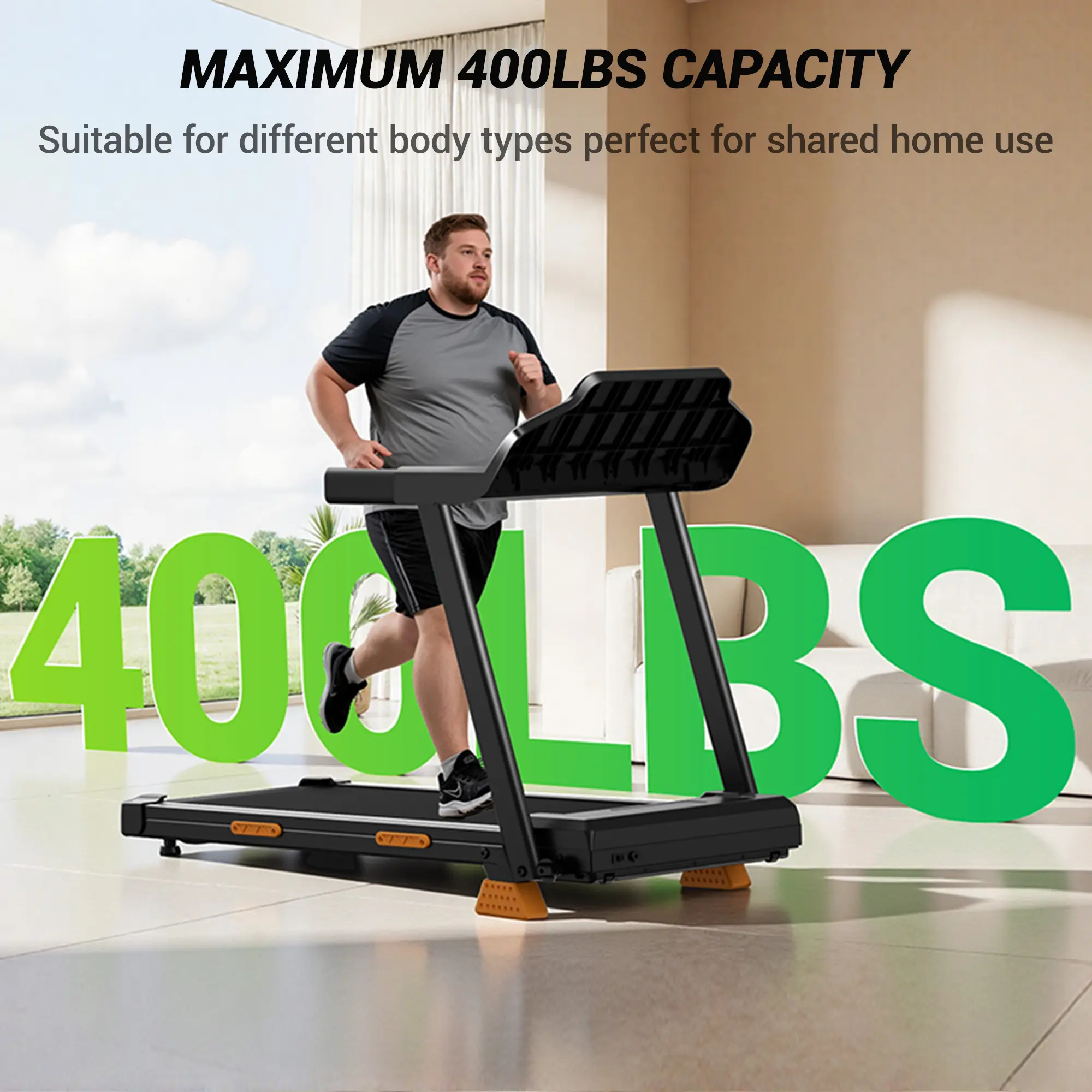 🎁 Rebajas de liquidación 💨 Cinta de correr plegable con barandillas y inclinación (16 % de inclinación) — Motor silencioso de 3,0 caballos de potencia, capacidad de carga de 400 libras, pantalla LED