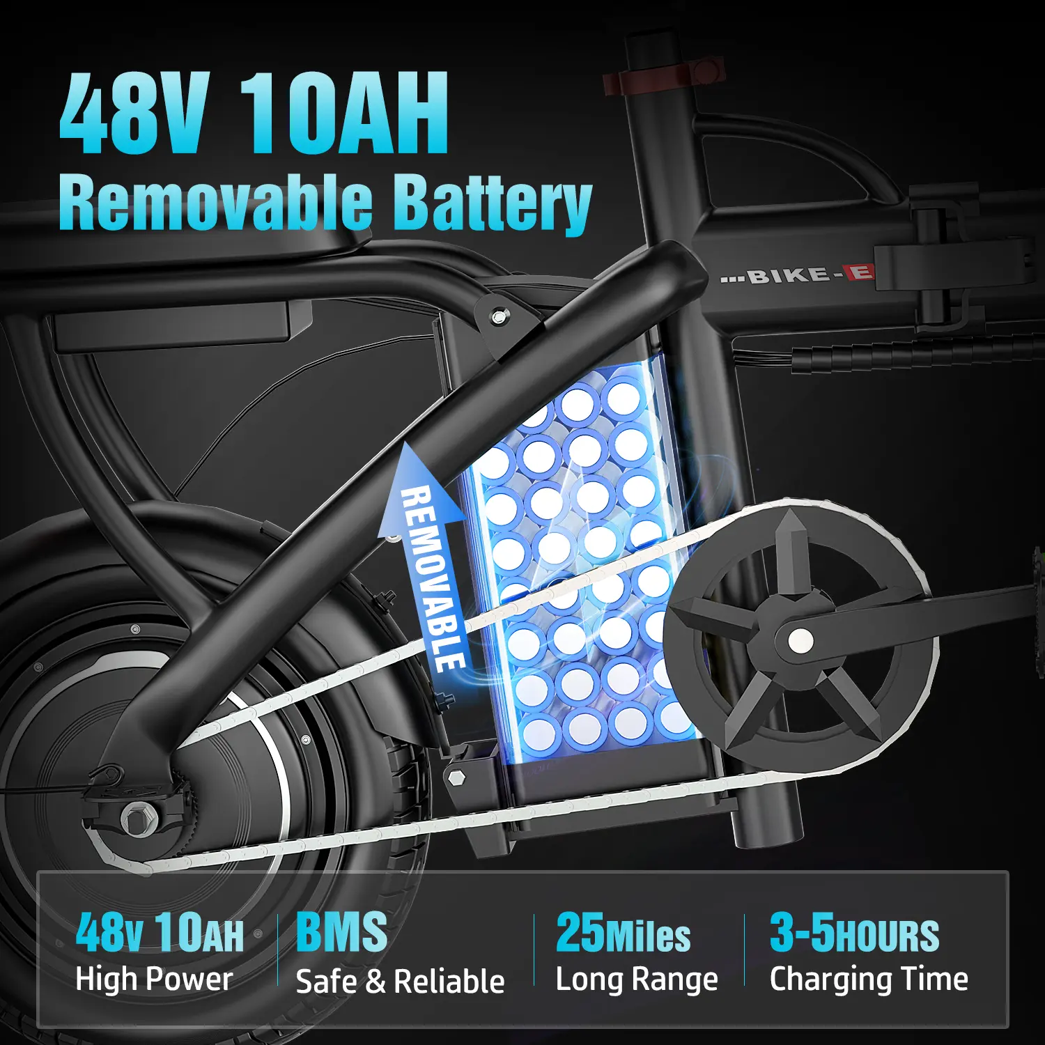 🎁 Rebajas de liquidación 💨 Bicicleta eléctrica plegable, potencia máxima de 1200 W, velocidad máxima de 25 millas/hora, ruedas neumáticas de 14 pulgadas, autonomía de 22 a 40 millas, freno de disco en la rueda trasera, asiento doble