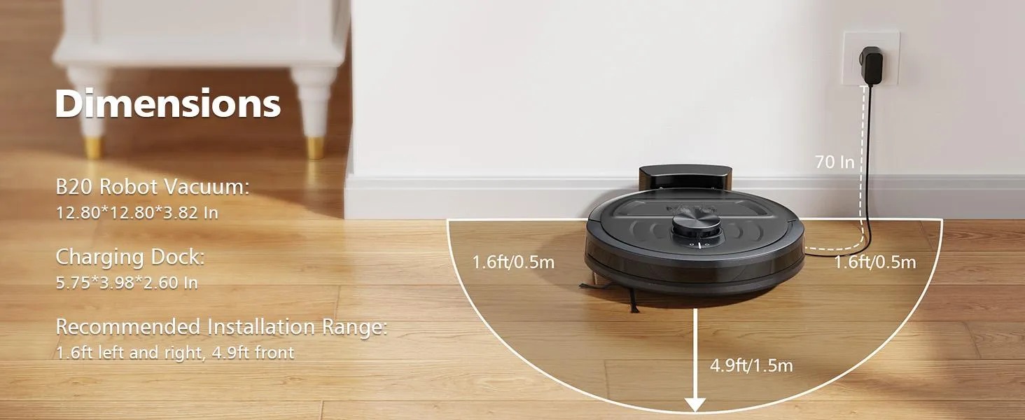 [HOT] BPMIO B20 2-in-1 Robot Vacuum & Mop Combo 5500Pa Suction LiDAR Navigation 120-Min Runtime Alexa WiFi App Compatible for Pet Hair Hard Floors summerwins,summerwins,dorm essentials,home essentials