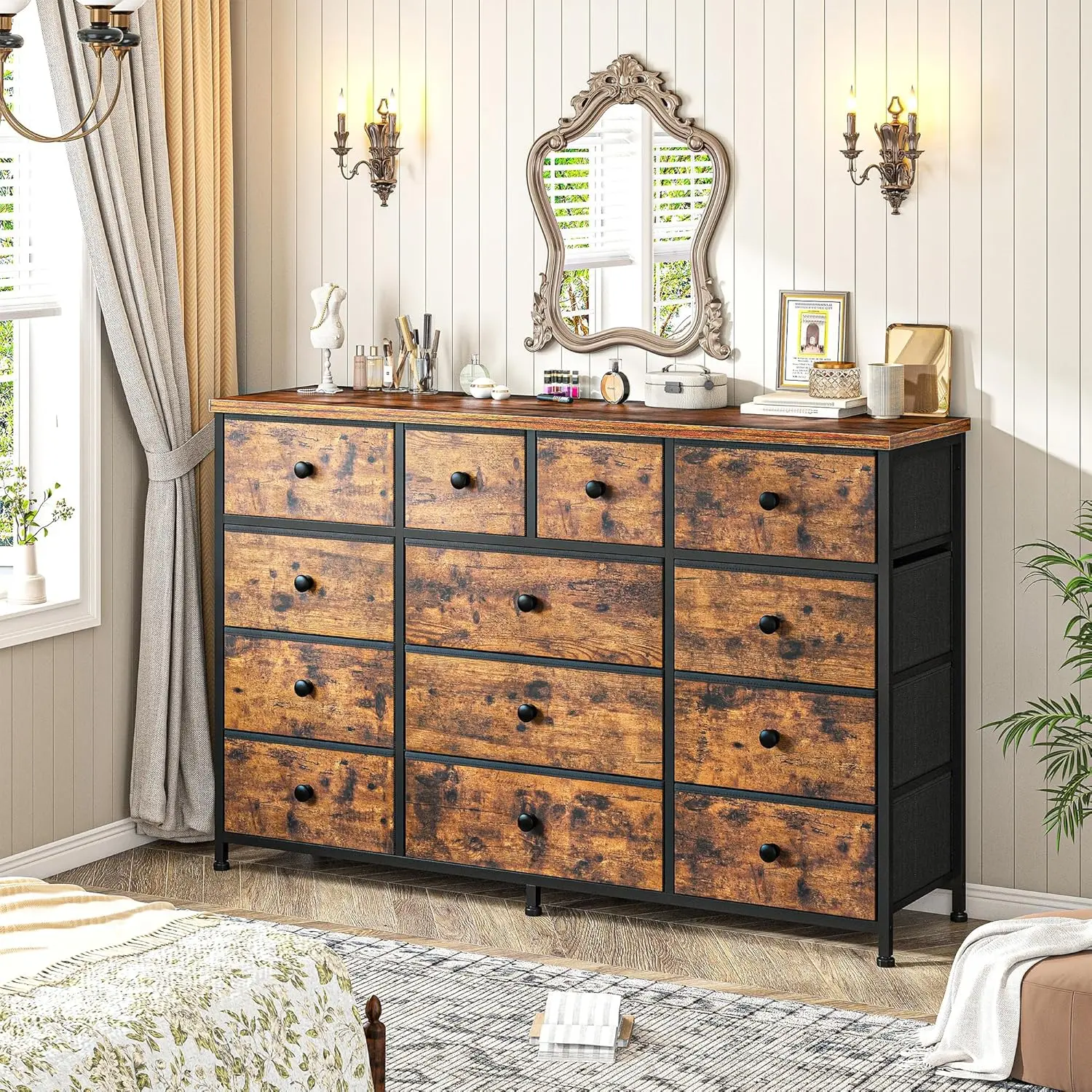 🎁 Rebajas de liquidación 💨Tall Dresser with 16 Fabric Drawers - Modern Storage