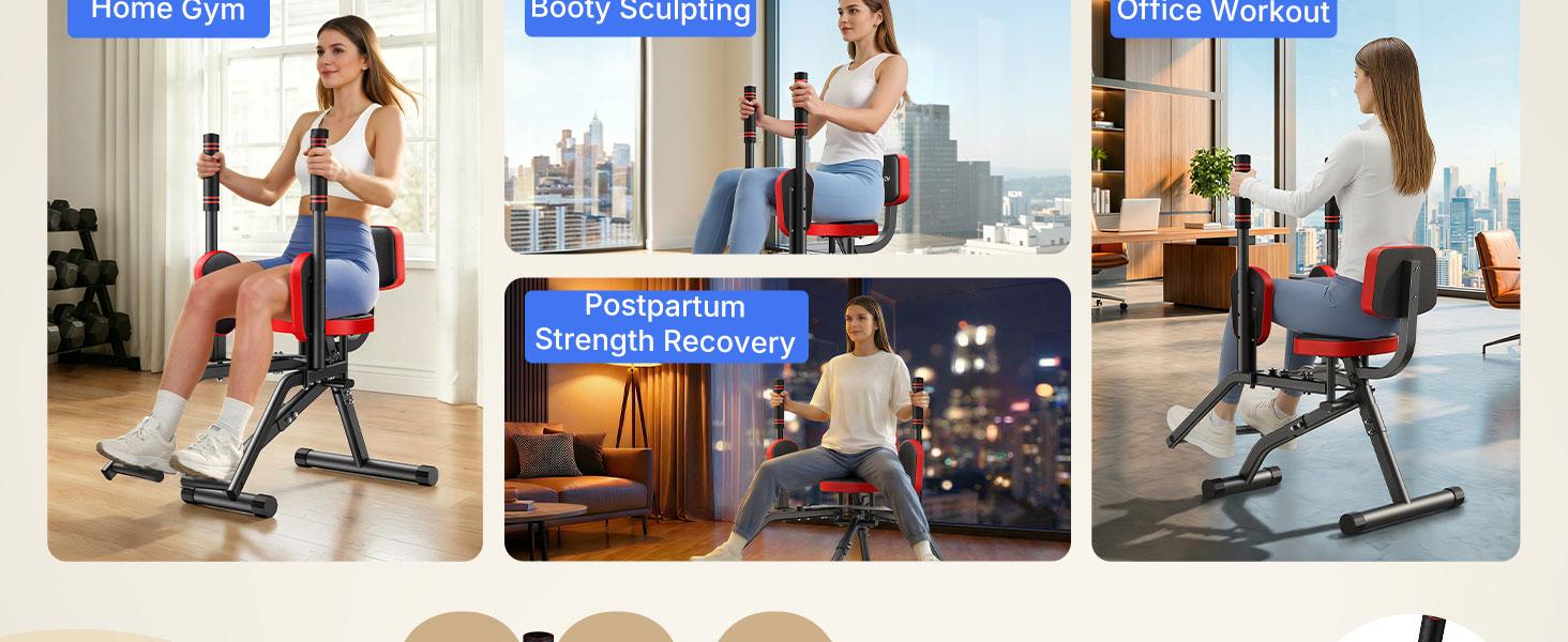 Merach Hip Abductor Machine for Home Gym, Upper Back Exerciser, Adjustable Glute Trainer, Thigh Workout Equipment for Hip Sculpting & Butt Lifting Summervibes