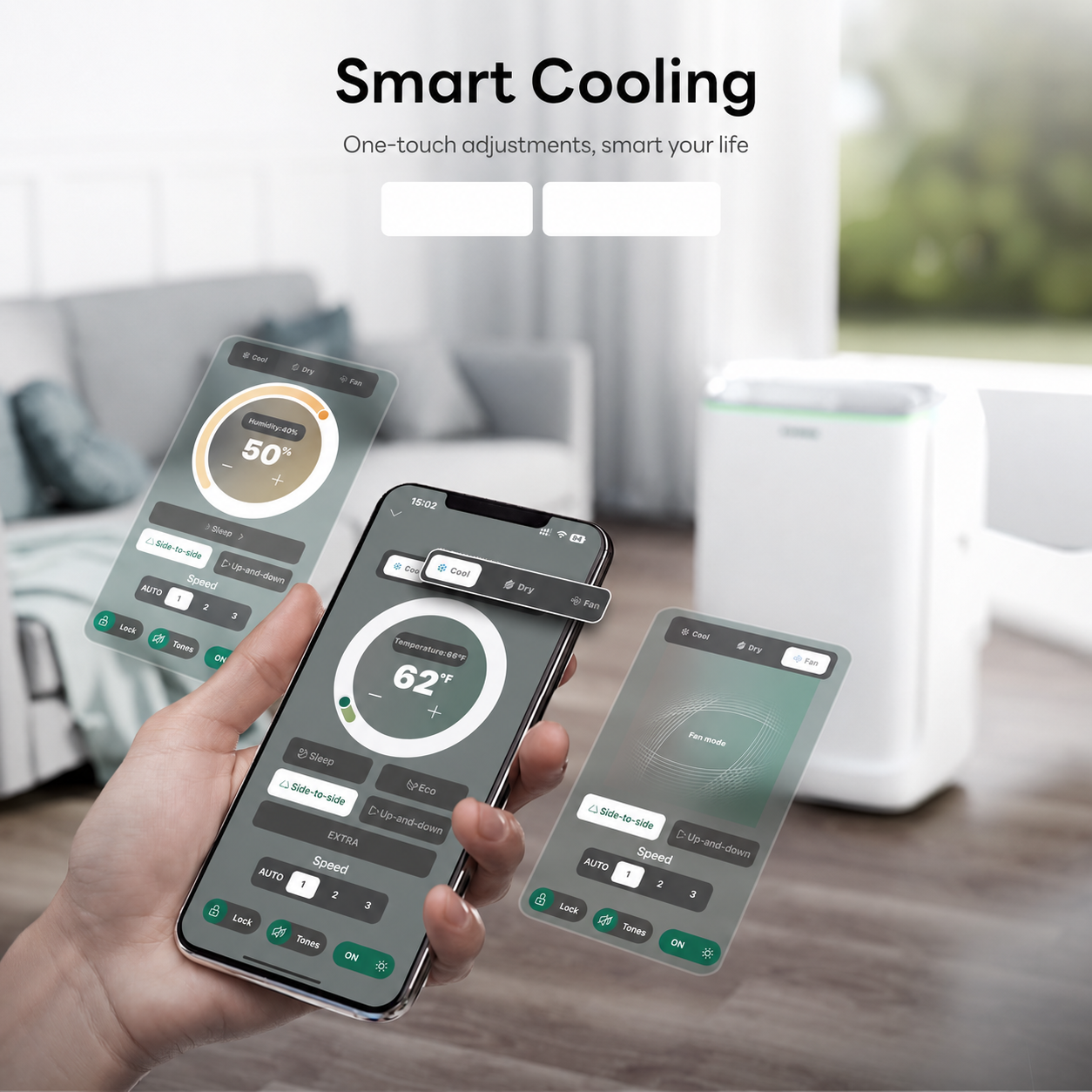 🔥Liquidación🔥 Aire acondicionado portátil de doble manguera y 14.000 BTU – Refrigeración inteligente con tecnología Inverter para habitaciones de hasta 500 pies cuadrados.