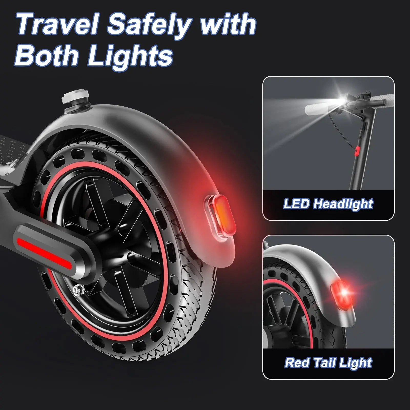 Patinete eléctrico: equipado con un motor de 350 W, velocidad máxima de 30 km/h, autonomía de 24 km, neumáticos macizos de nido de abeja de 21,5 cm, sistema de doble frenado y control mediante aplicación inteligente; diseño de cuadro de aleación multifunc