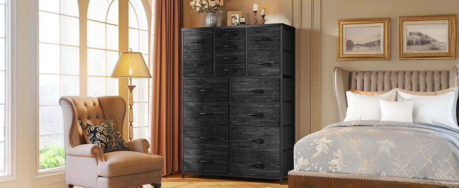 【Budget-Friendly Homehacks】Raybee 16 Deep Drawers Tall Dresser for Bedroom, Extra Large Fabric Chest of Drawers with Steel Frame, Wide Clothes Storage Tower Organizer Unit for Closet, Dorm, Living Room, Space Saving Vertical Furniture, Easy Assembly
