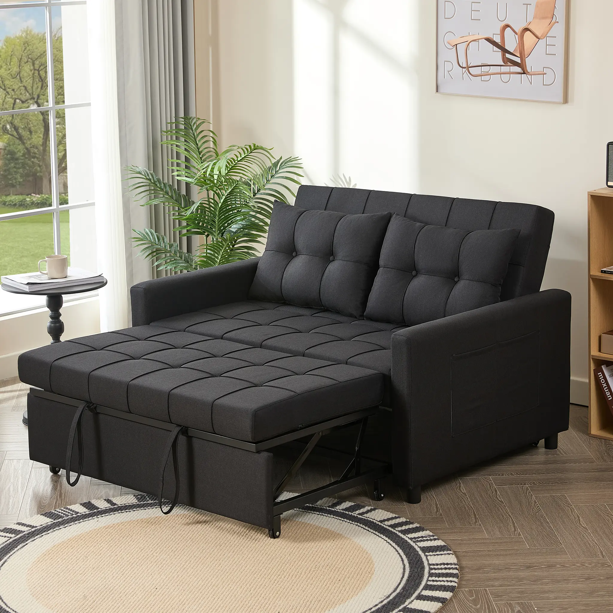 Sofá cama GOSUHI de 52" con cama extraíble - Beige