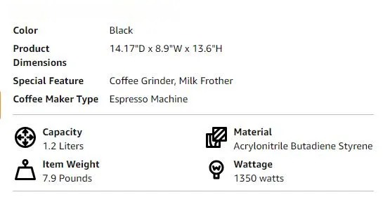 COWSAR Espresso Machine 20 Bar, Semi-Automatic Coffee Maker with Milk Frother Steam Wand, Nespresso Capsule Compatible, 45 oz Removable Water Tank for Cappuccino, Latte, Home,1350W