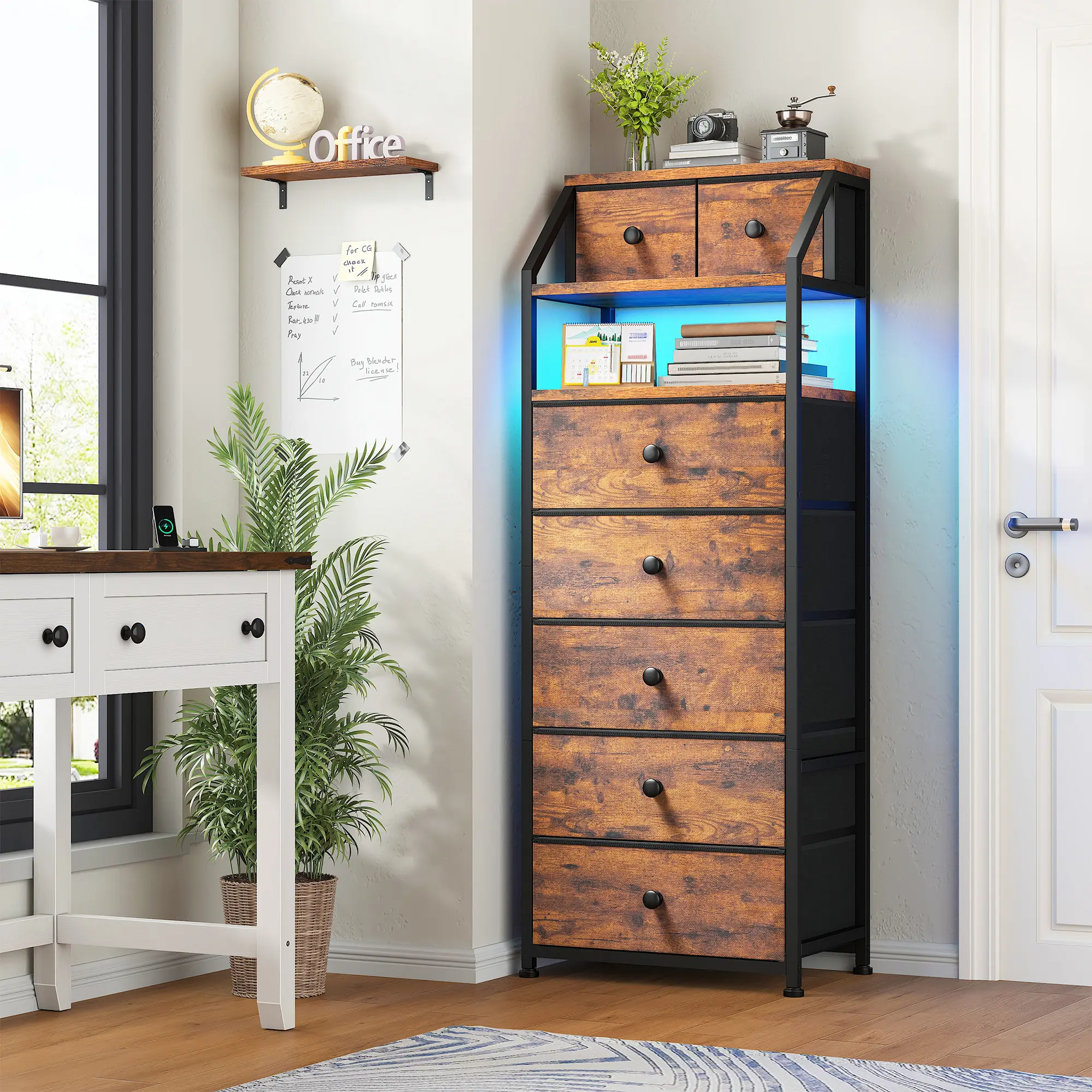 🎁 Rebajas de liquidación 💨Tall Dresser with 16 Fabric Drawers - Modern Storage
