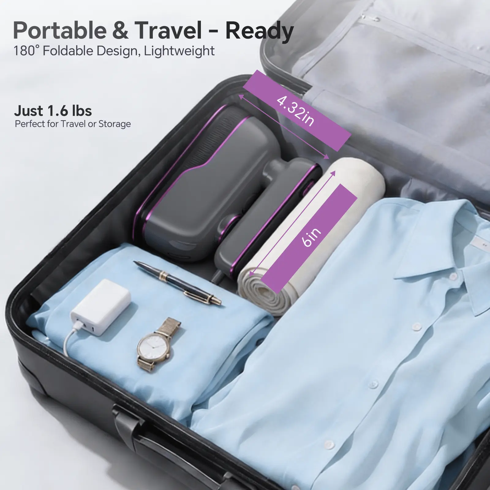 Vaporizador de mano y plancha 2 en 1 para ropa, ideal para viajes