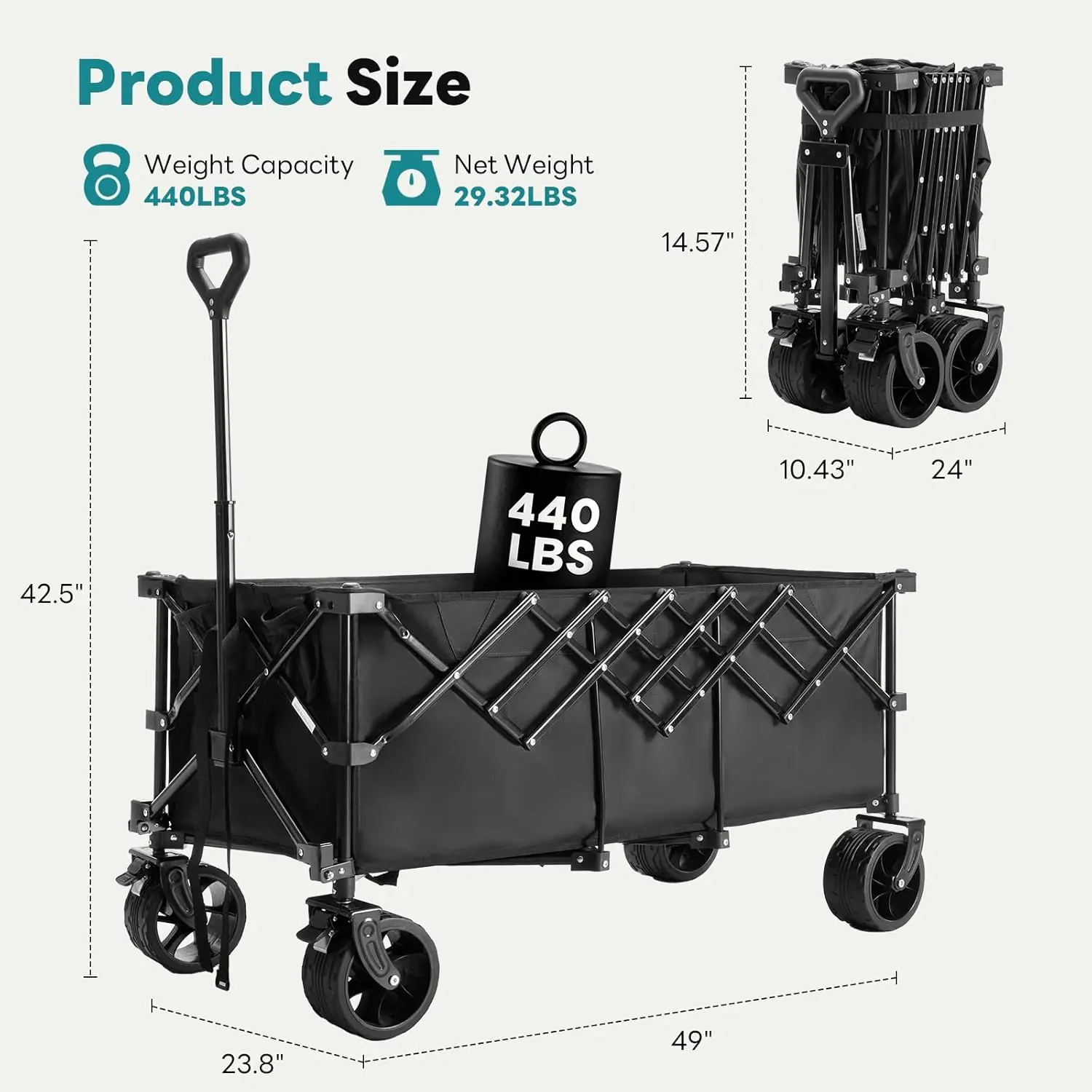 🎁 Reciclaje de líquidos con carrito 💨 Carrito plegable extralargo de alta resistencia (capacidad de carga de 200 kg), remolque portátil multifuncional con ruedas