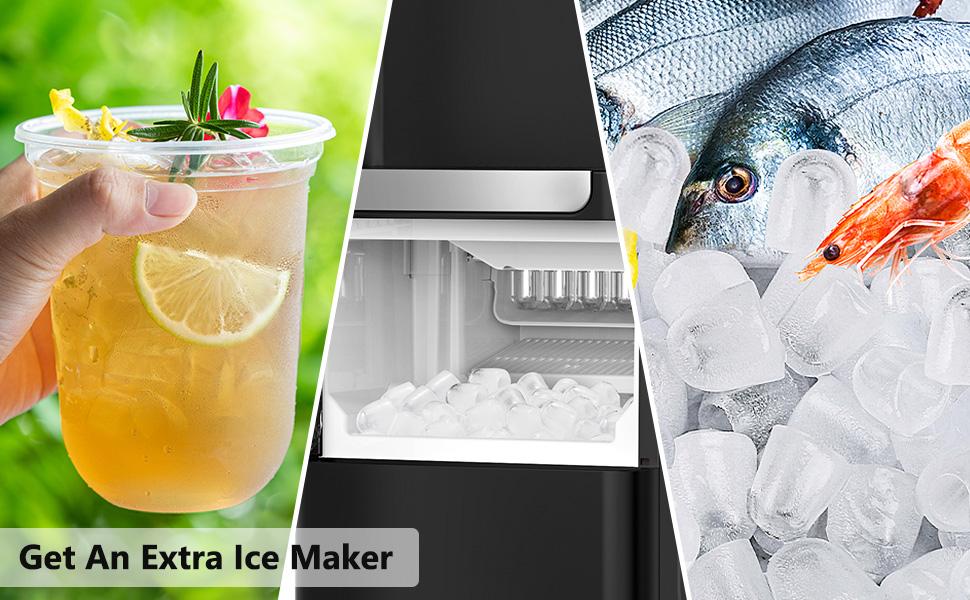 COWSAR Water Dispenser with Ice Maker Function, Top Loading Hot and Cold Water Cooler for 5 Gallon Bottle - Includes Child Safety Lock - Water Machine for Home, Office, Garage - Black COWSAR Water Dispenser with Ice Maker Function, Top Loading Hot and Cold Water Cooler for 5 Gallon Bottle - Includes Child Safety Lock - Water Machine for Home, Office, Garage - Black