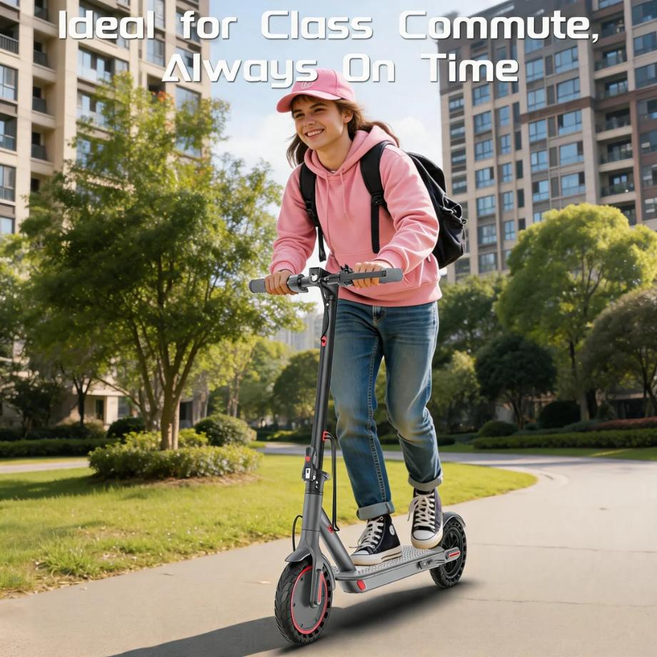 Electric Scooter - 350W Motor, 19 mph Top Speed, 15 mi Range, 8.5 in Honeycomb Solid Tires, Dual Braking System, Smart App Control, Multifunctional Alloy Build, Eco-Friendly Travel for Commuters & Students, foldable adult scooter.
