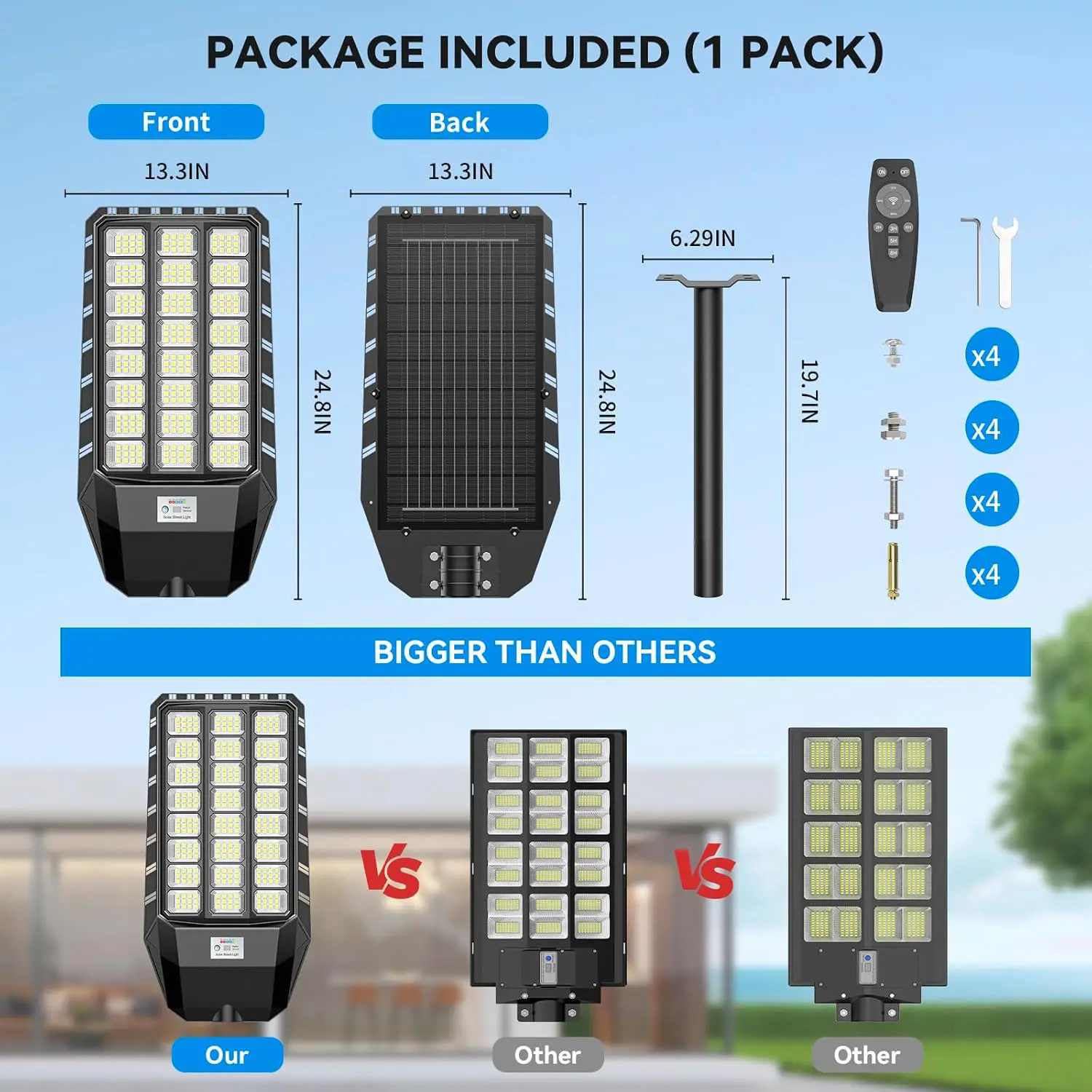 Farolas solares para exteriores: con función de iluminación automática «del atardecer al amanecer», temperatura de color de 6500 K y grado de protección IP66