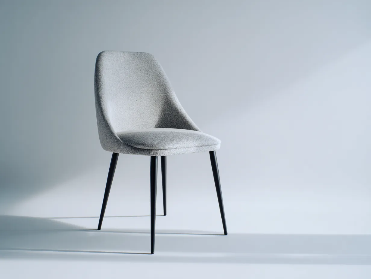 Esszimmerstuhl 53x58x84 cm - hellgrau und schwarz - gepolsterte Schale für Esszimmer