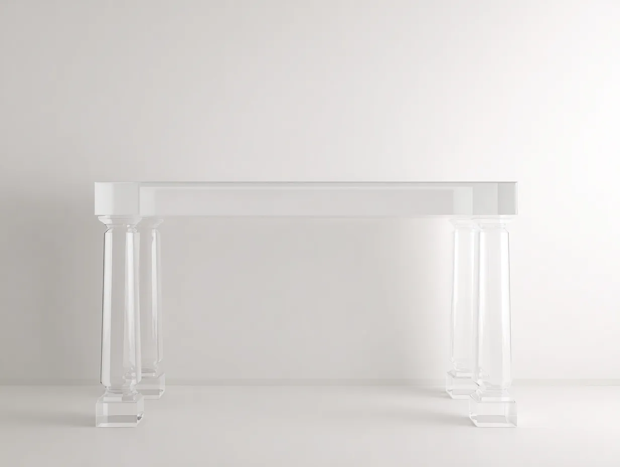 Ablagetisch mit Holzplatte und Metallgestell 150x35x80 cm - Naturholz und Cremeweiß - für Wohnzimmer