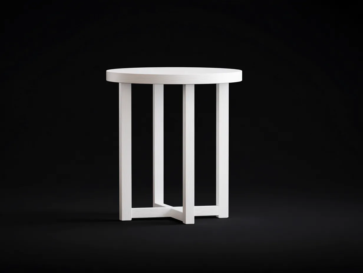 Beistelltisch rund 55x55x57 cm - weiß - klassischer Standfuß für Wohnzimmer