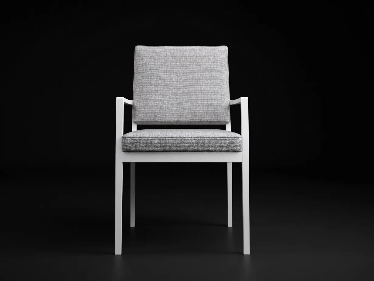 Esszimmerstuhl 57x59x84 cm - grau und weiß - gerader Rahmen mit Stofflehne für Esszimmer