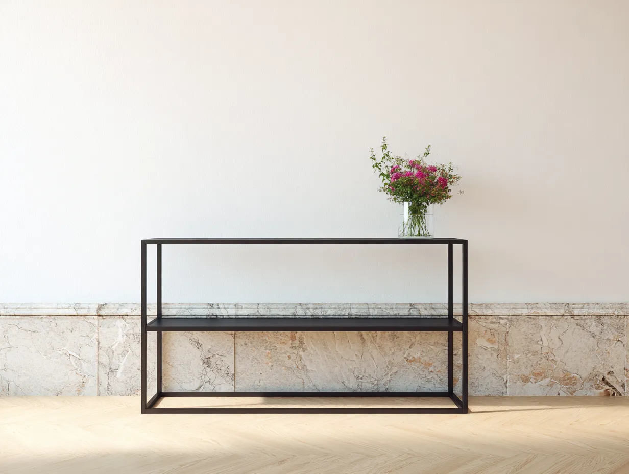 Ablagetisch aus schwarzem Metall 145x36x72 cm - Schwarz - für Wohnzimmer