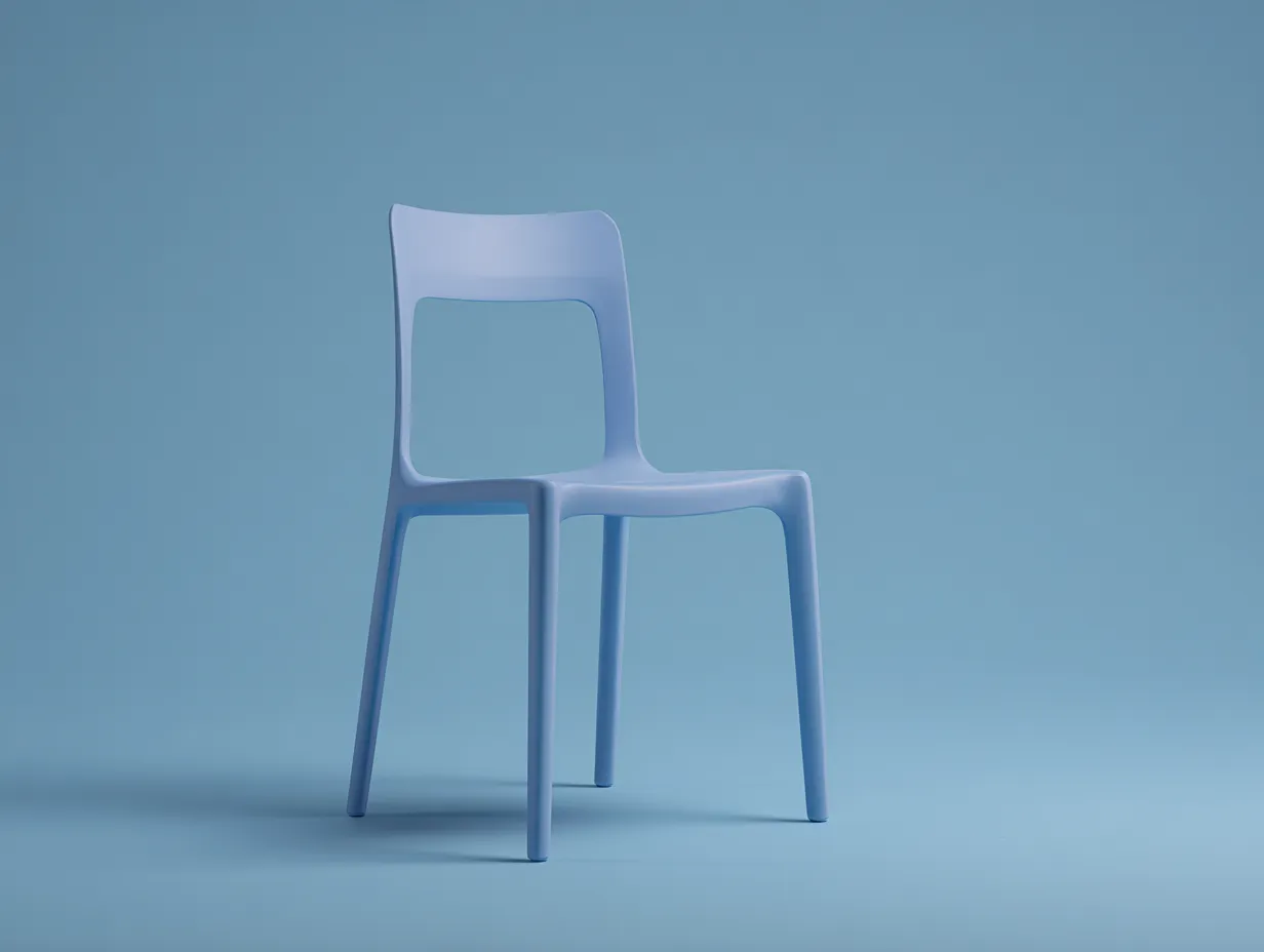 Esszimmerstuhl Kunststoff 50x54x82 cm - hellblau - offene Rückenlehne für Esszimmer