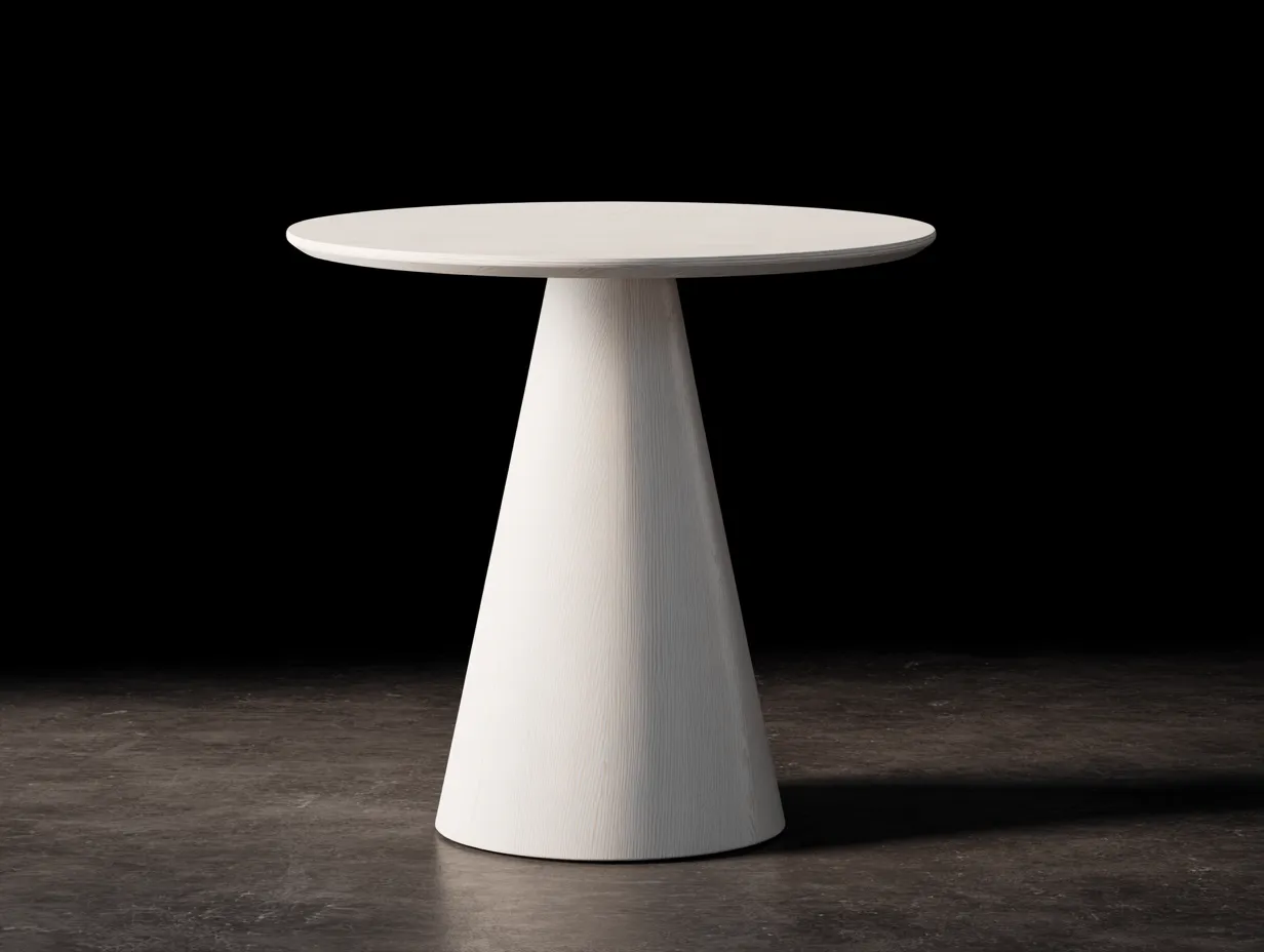Beistelltisch rund 46x46x54 cm - weiß - offenes Säulengestell für Wohnzimmer