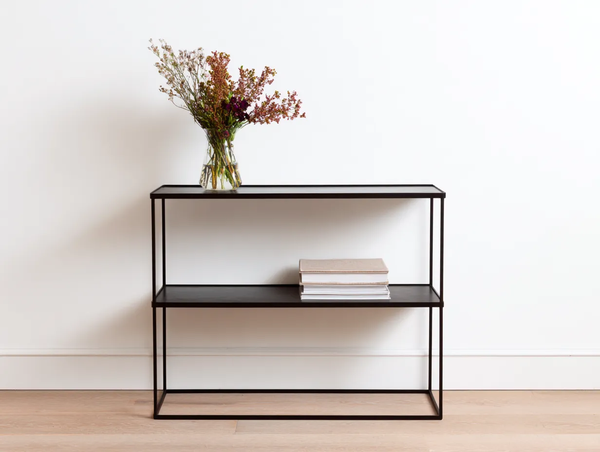 Ablagetisch aus schwarzem Metall 148x35x76 cm - Schwarz - für Wohnzimmer