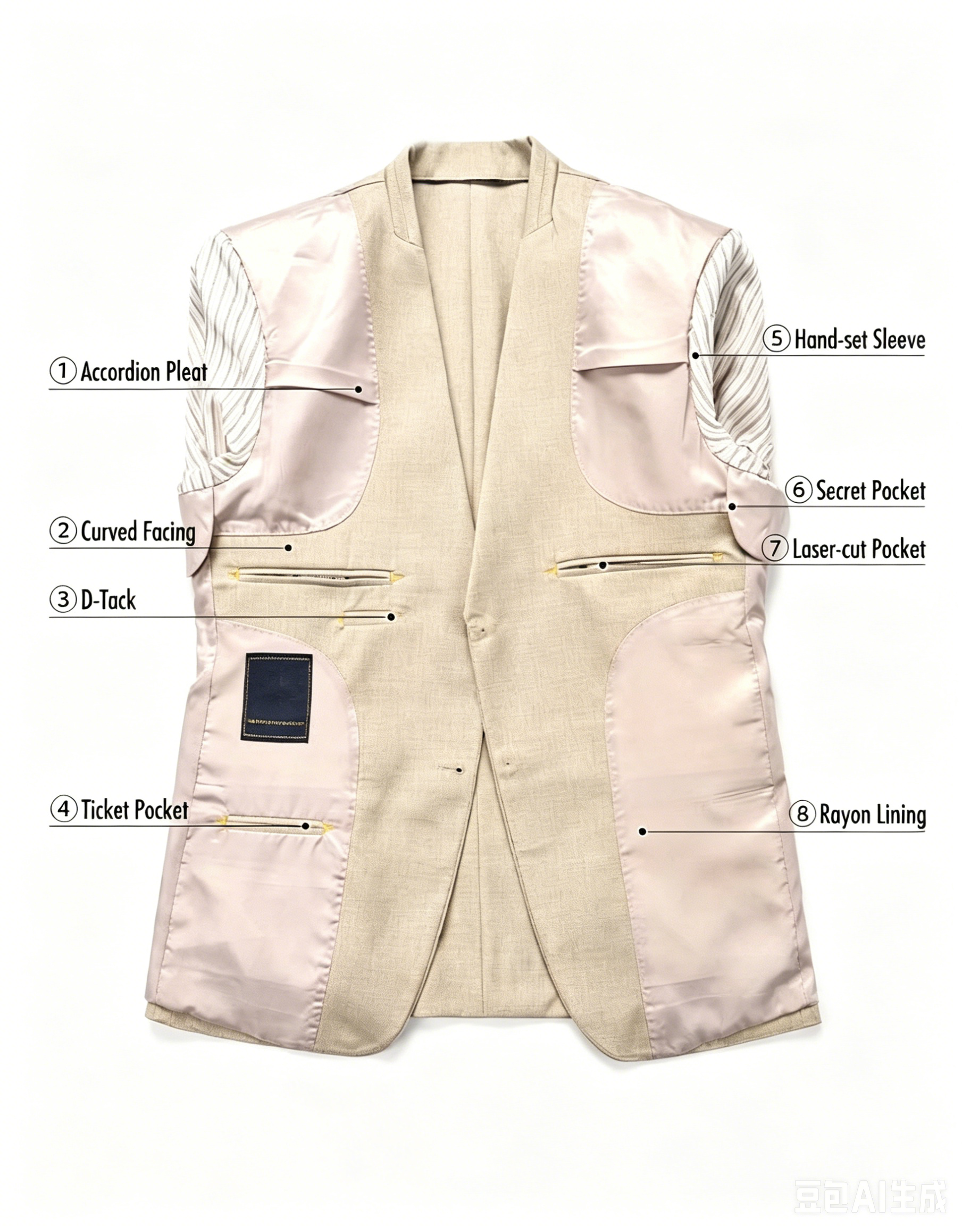 Essential Beige Wool Blend Suit Jacket-Bellvero