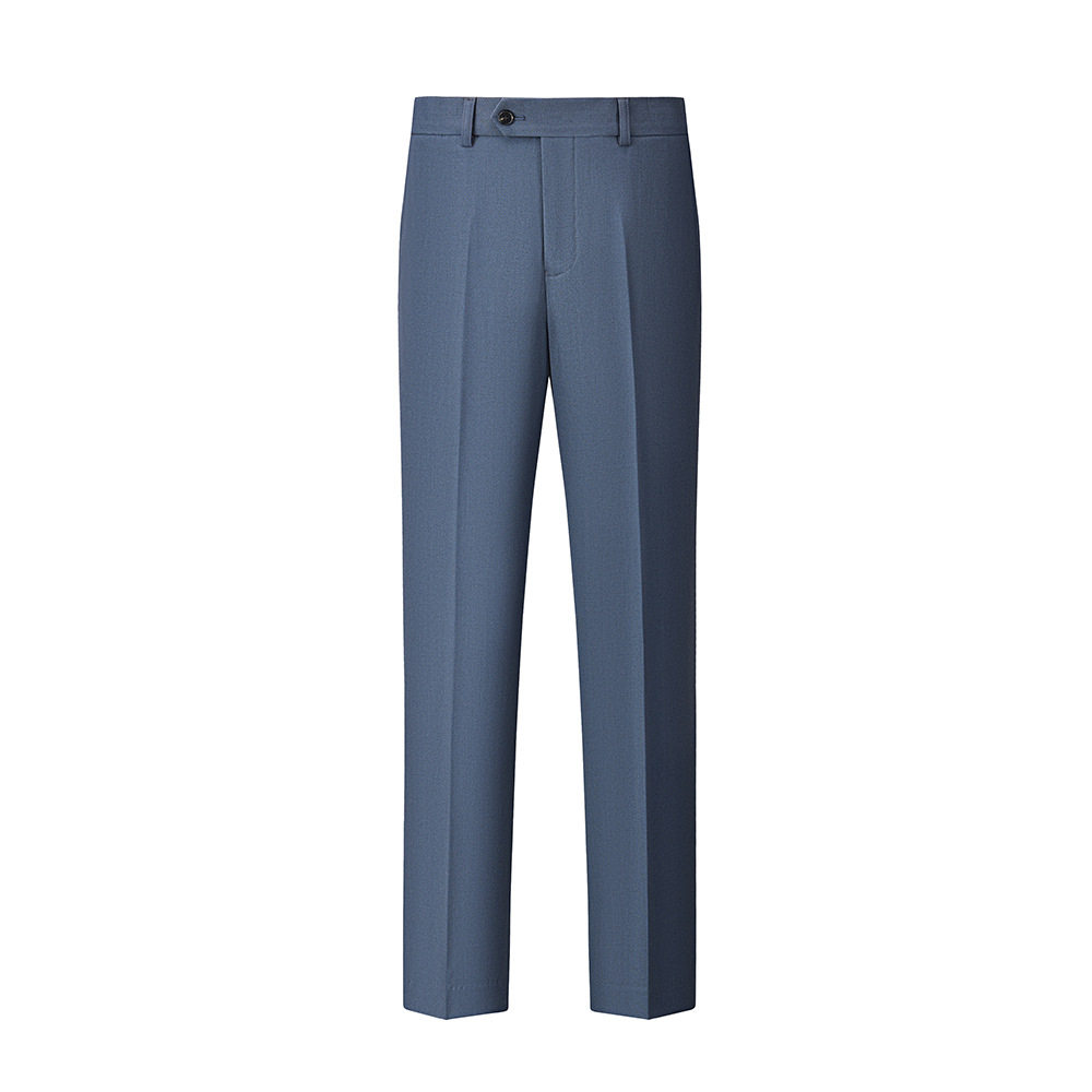 Wool Blend Stretch Dusty Blue Suit Pants-Bellvero