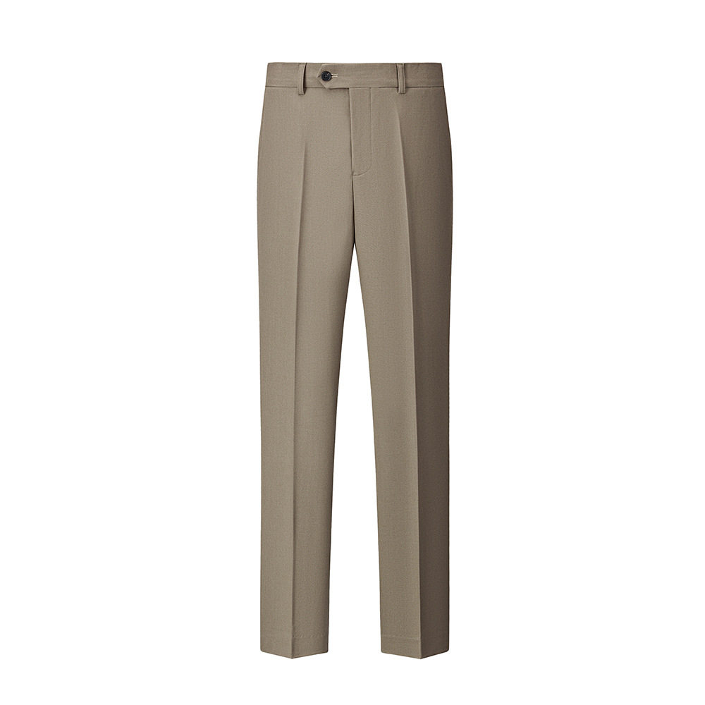 Wool Blend Stretch Light Taupe Suit Pants-Bellvero