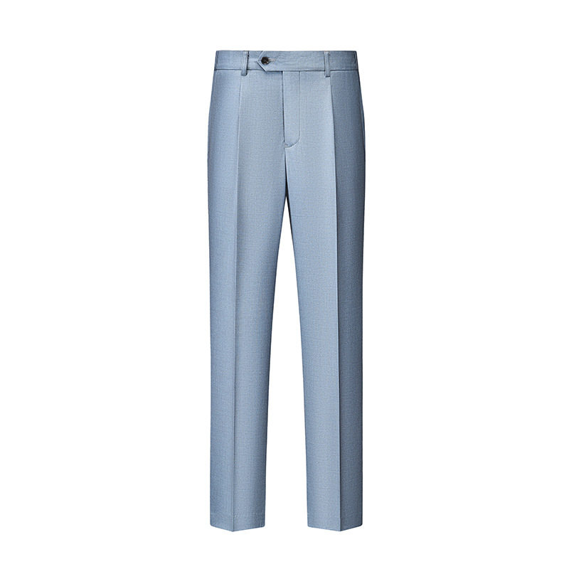 Lake Blue Lyocell & Wool Blend Suit Pants-Bellvero