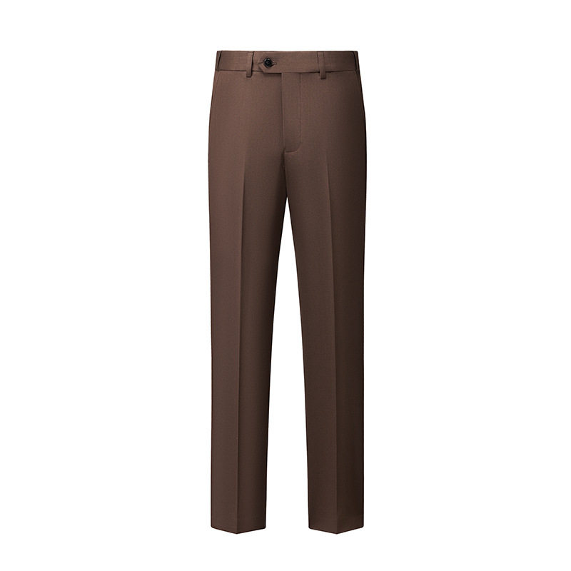 Classic Brown Tailored Suit Pants-Bellvero