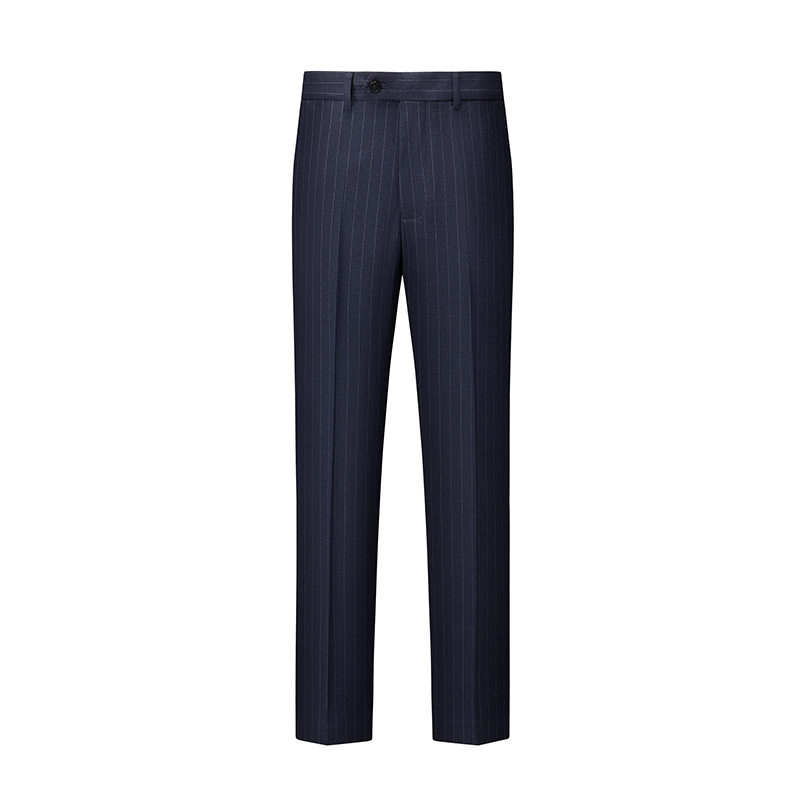 Navy Pinstripe Suit Pants-Bellvero