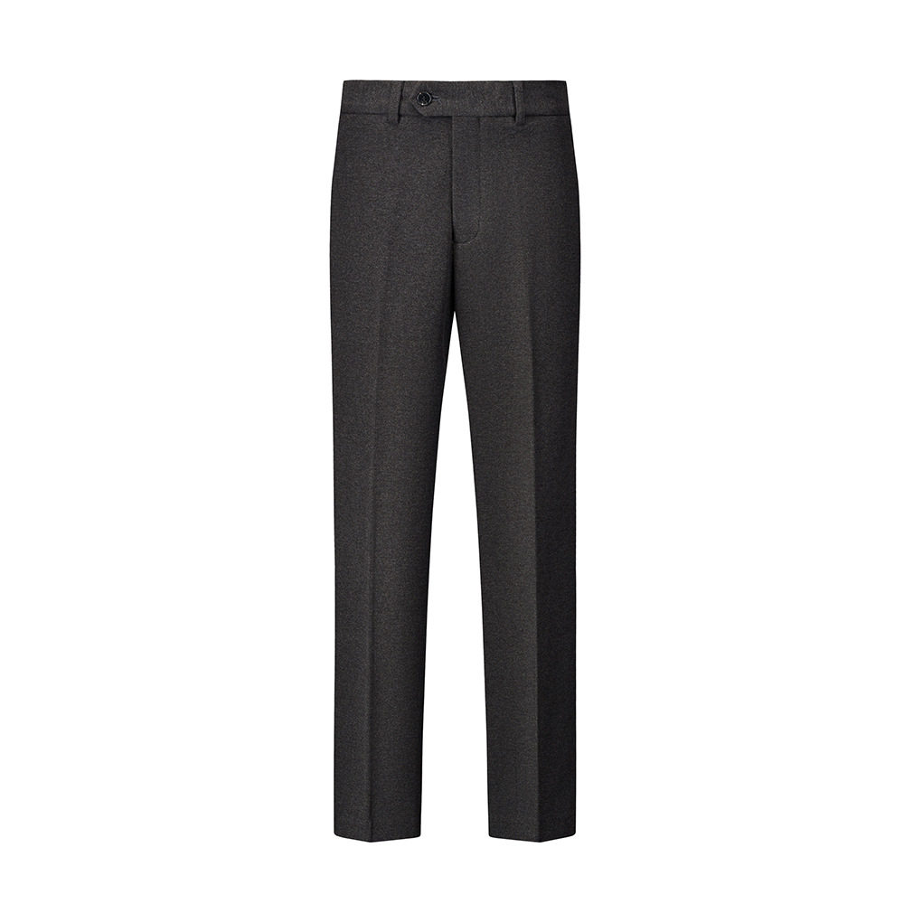 Grey Solid Suit Pants-Bellvero