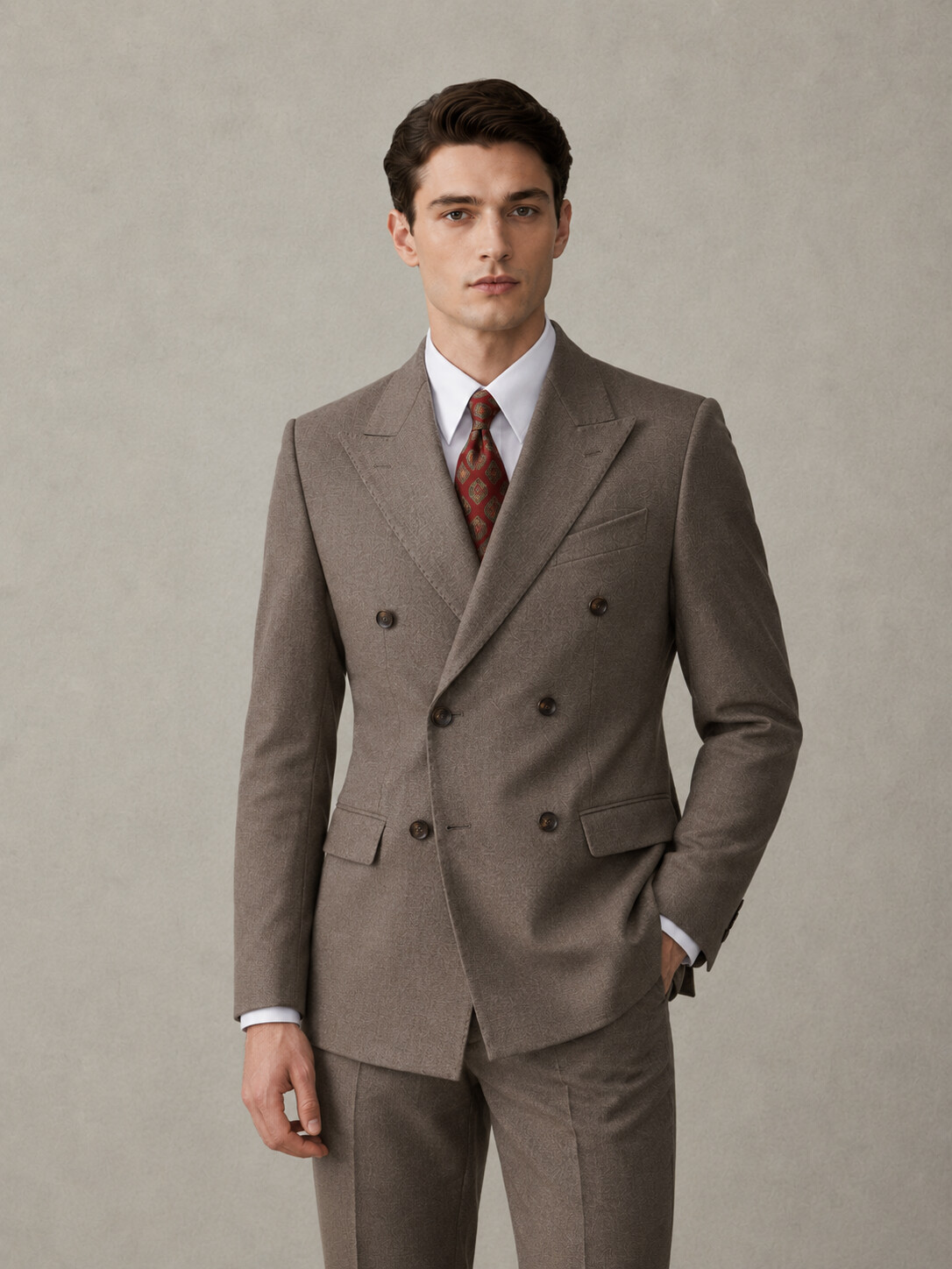 Lyocell & Wool Blend Suit Jacket-Bellvero