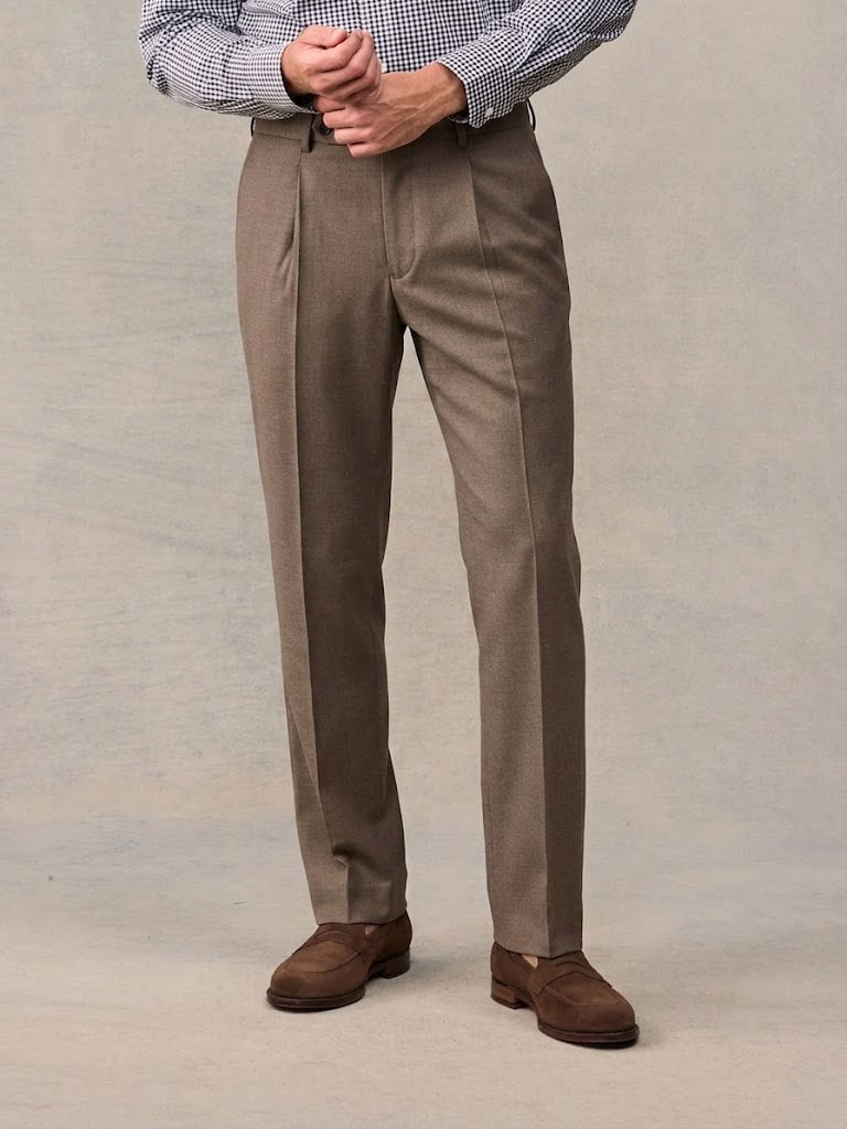 Lyocell & Wool Blend Suit Pants-Bellvero