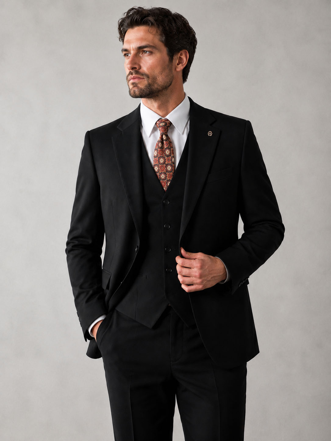 Slim Fit Black Suit Pants-Bellvero