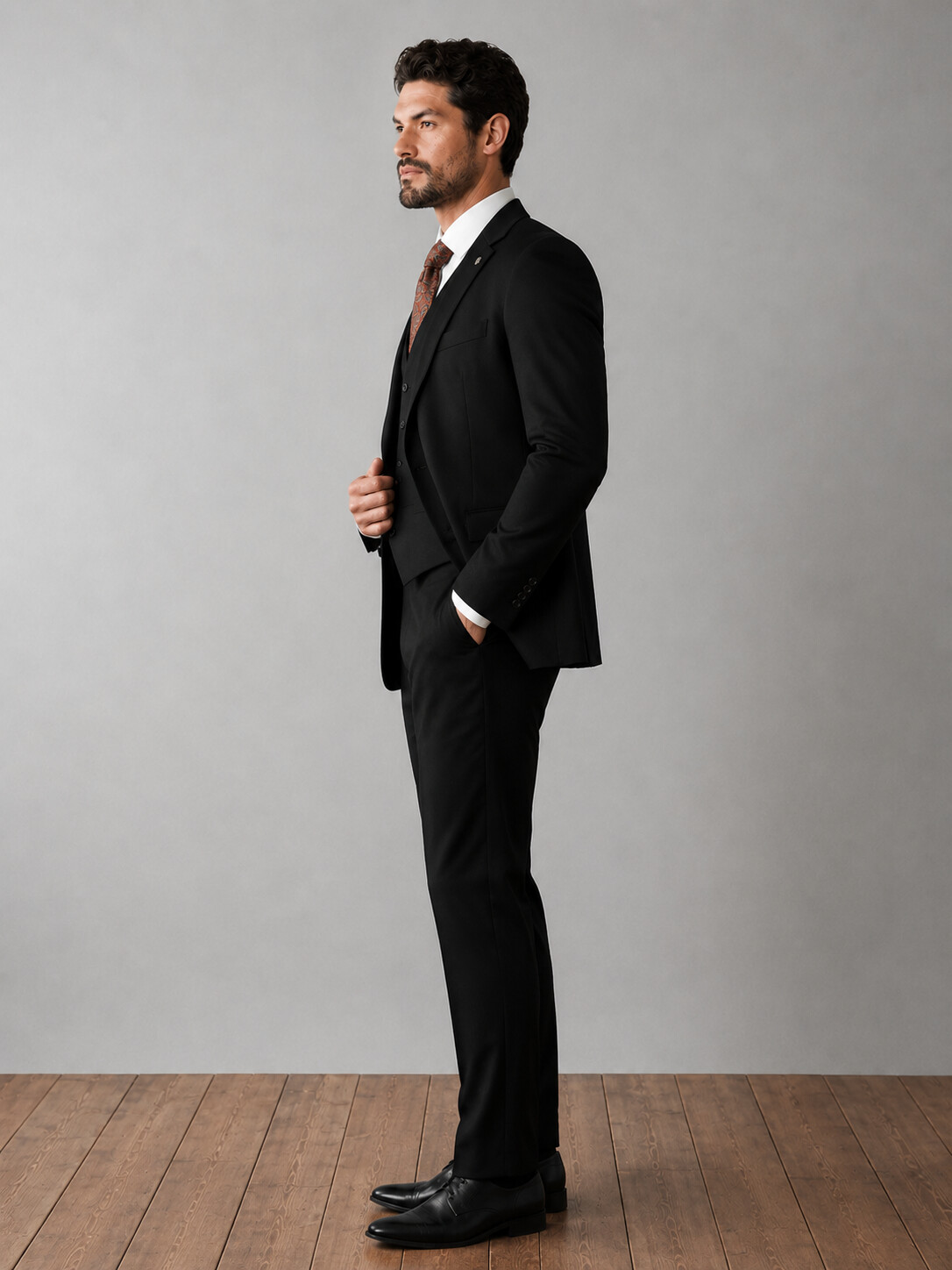 Slim Fit Black Suit Jacket-Bellvero