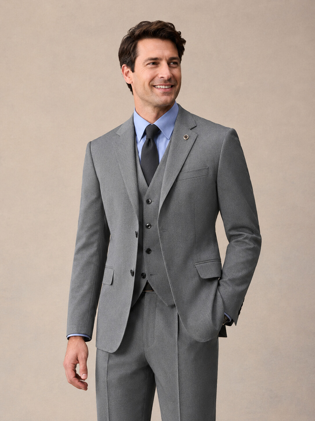 Slim Fit Gray Suit Pants-Bellvero