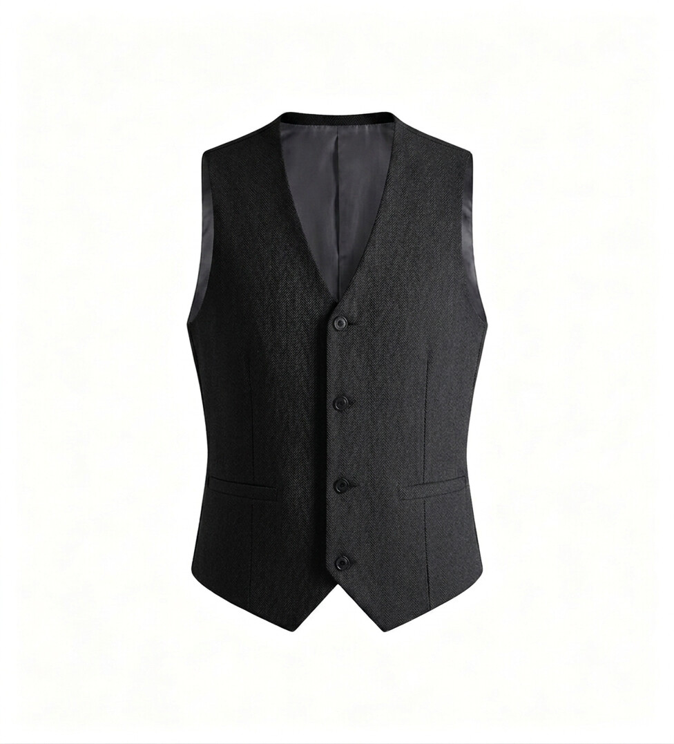 Black Tuxedo Vest-Bellvero