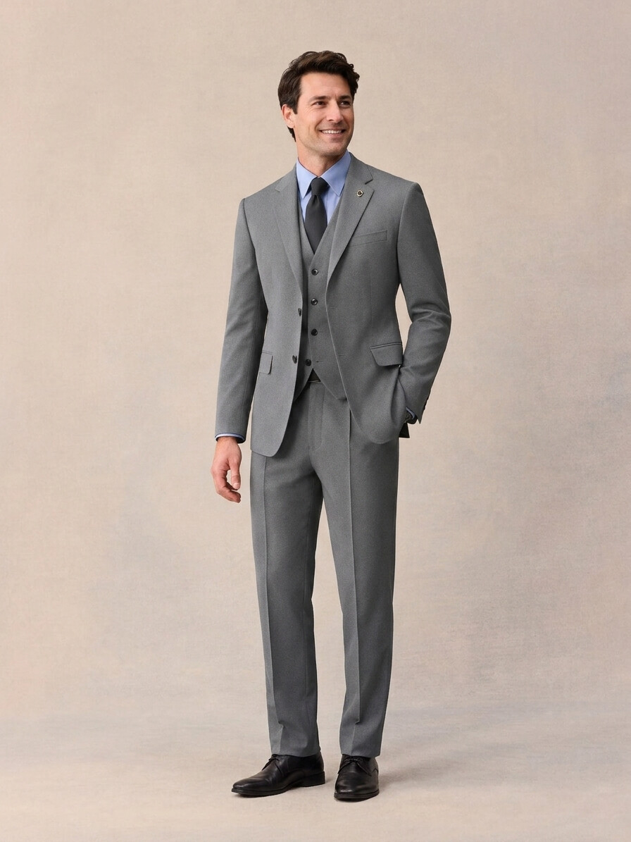 Slim Fit Gray Suit Jacket-Bellvero