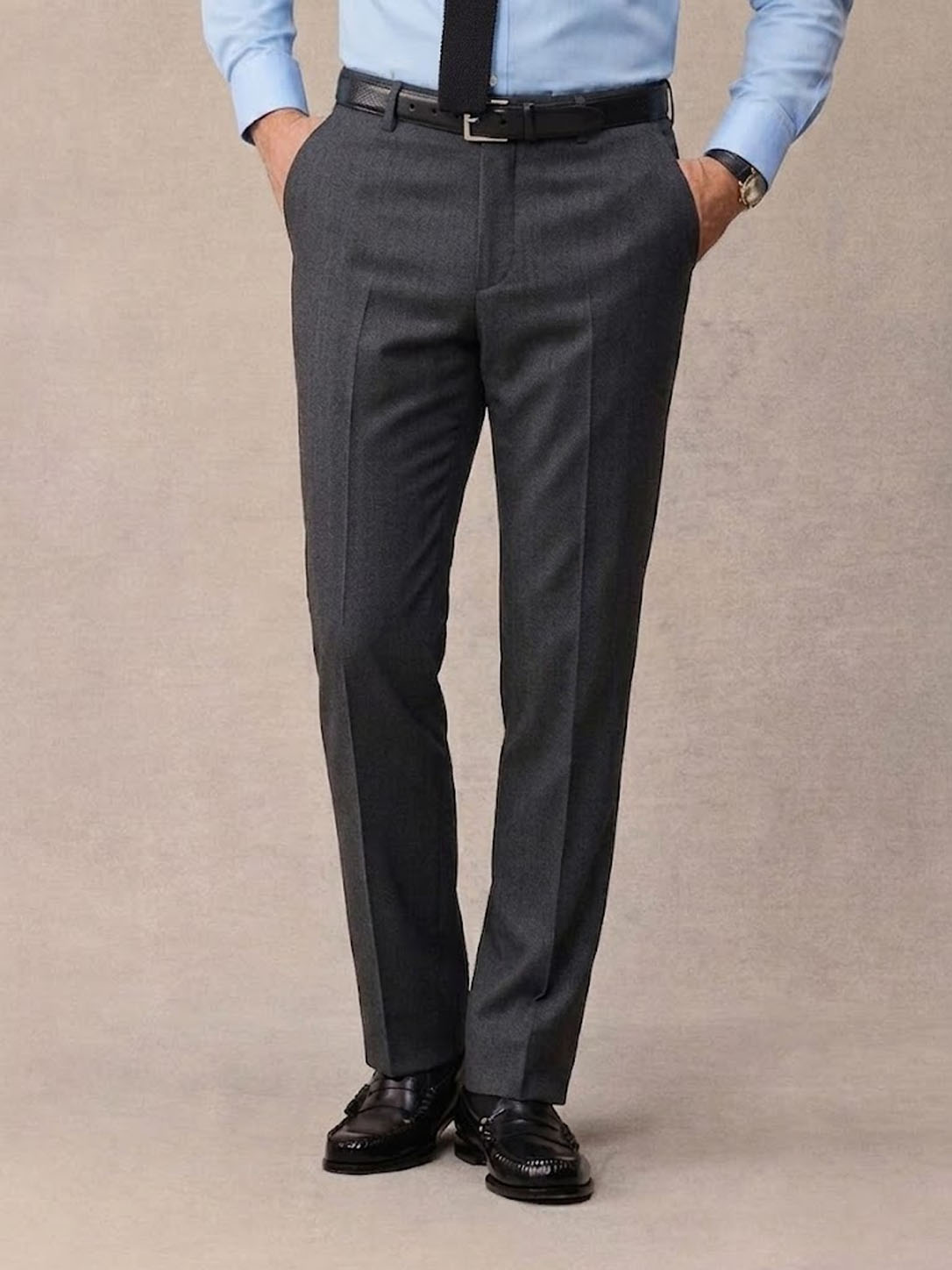 Slim Fit Black Suit Pants-Bellvero