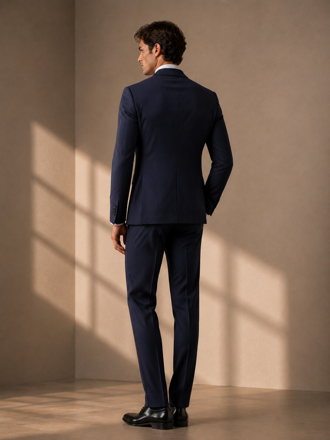Navy Pinstripe Suit Jacket-Bellvero