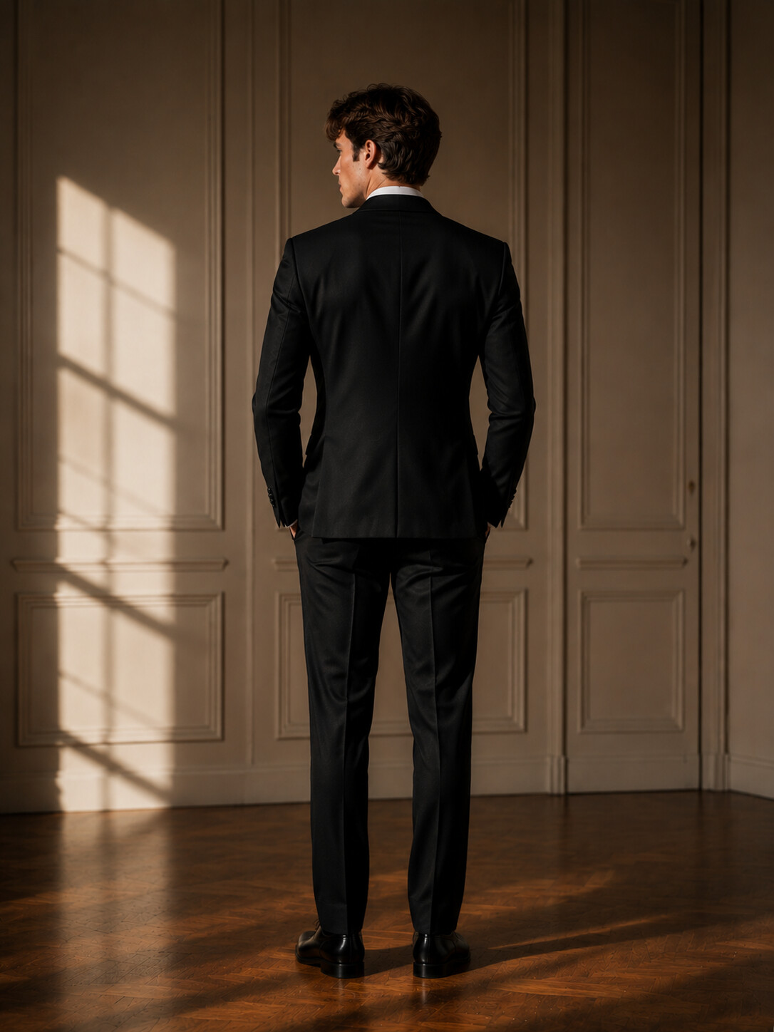 Lyocell Blend Black Tuxedo Jacket-Bellvero