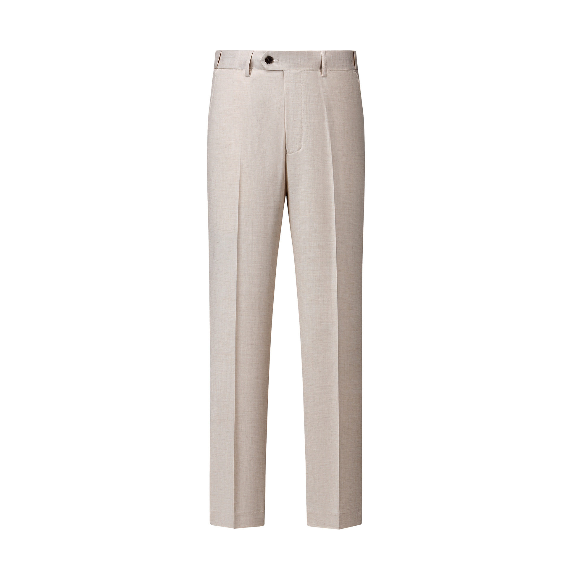 Wool & Lyocell Blend Ecru Suit Pants-Bellvero