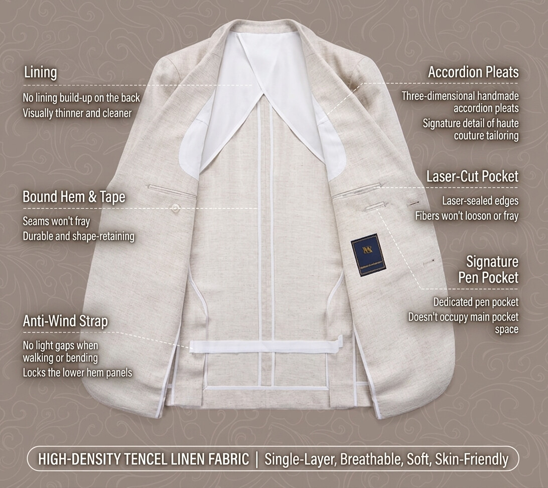 Premium Lyocell Linen Suit Jacket-Bellvero