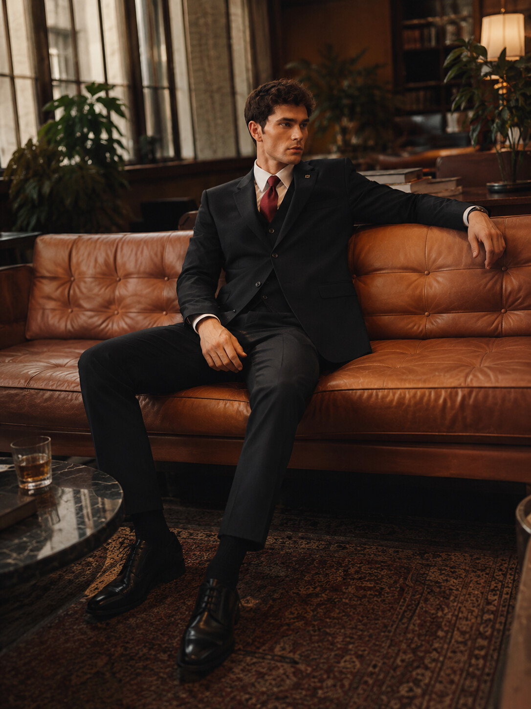 Black Solid Suit Jacket-Bellvero