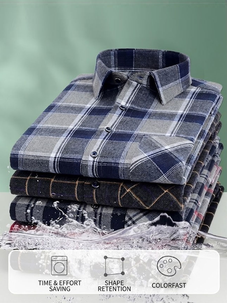 Classic Cotton Flannel Shirt-Bellvero