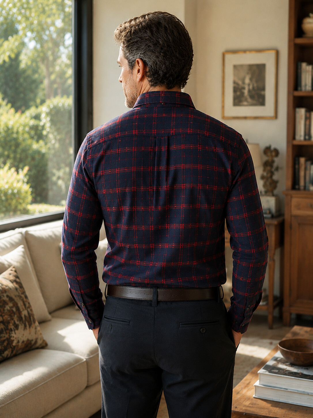 Classic Cotton Flannel Shirt-Bellvero