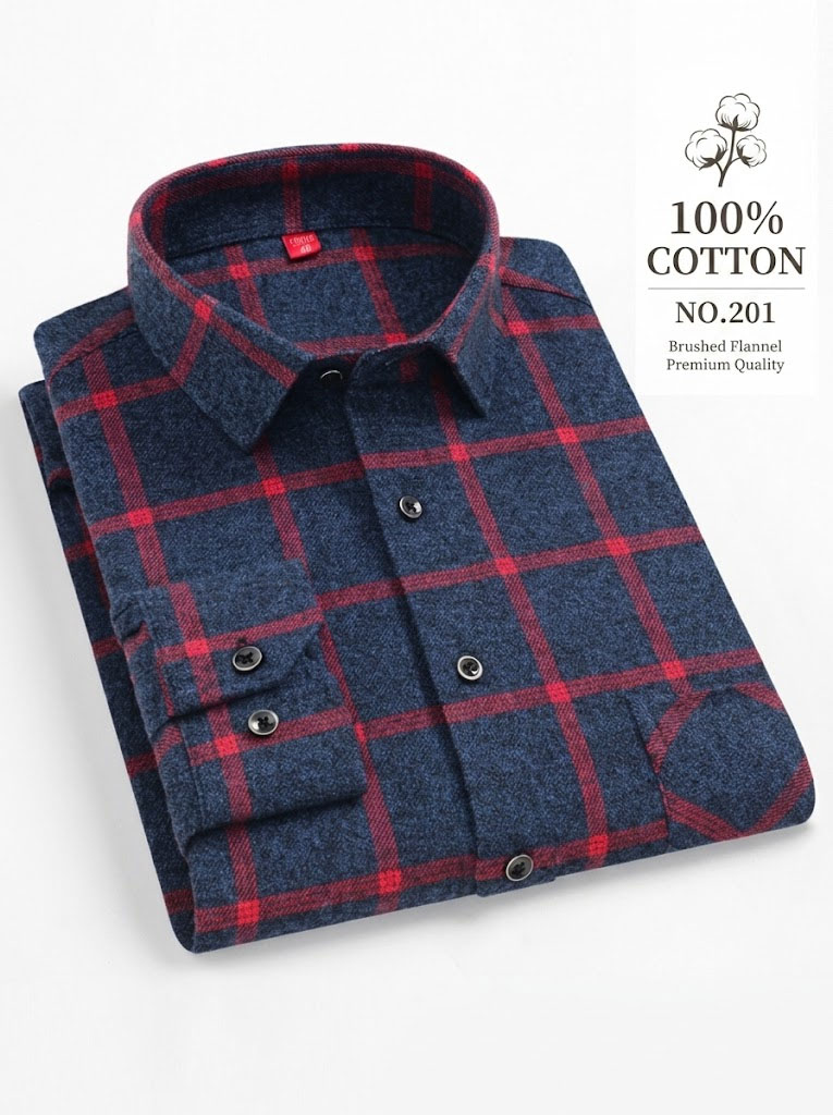 Classic Cotton Flannel Shirt-Bellvero