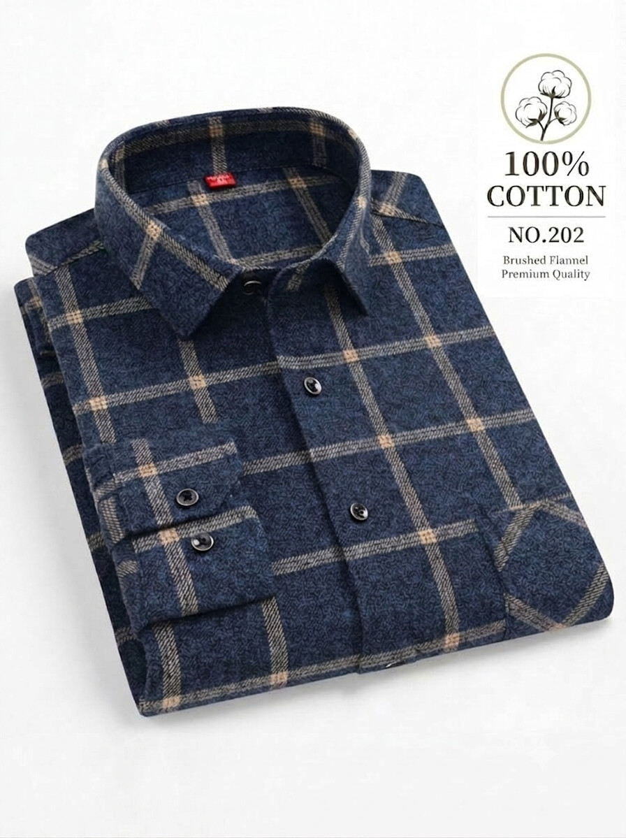 Classic Cotton Flannel Shirt-Bellvero