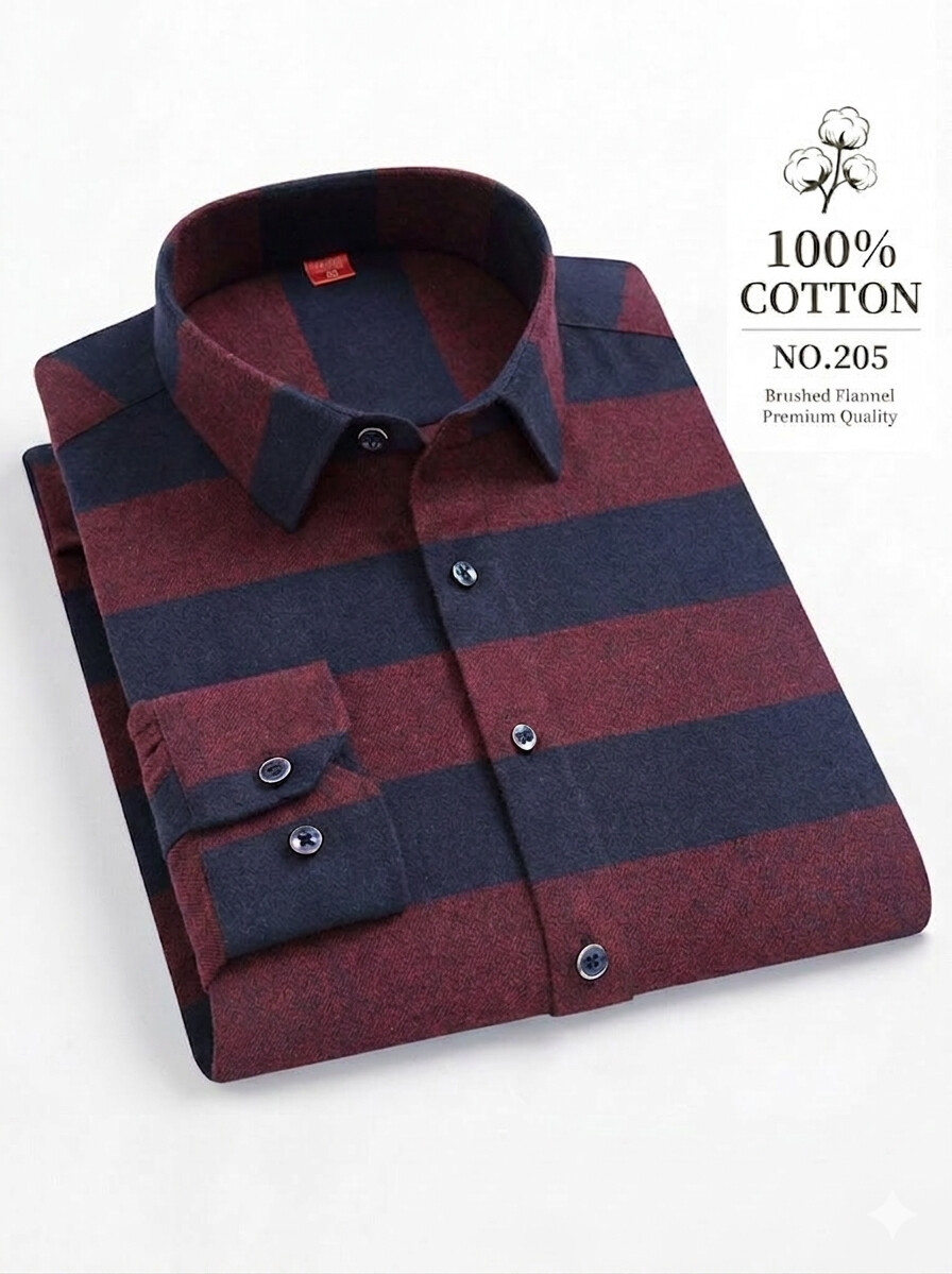 Classic Cotton Flannel Shirt-Bellvero